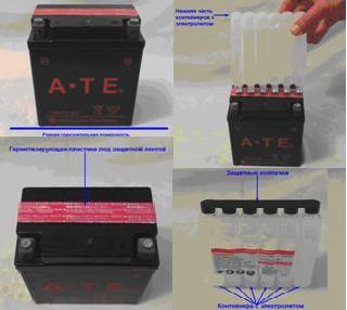 Заправка электролитом аккумулятора.